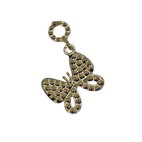 NWT Gold-Tone Clear Rhinestone Dangle Butterfly Earrings - Picture 7 of 7